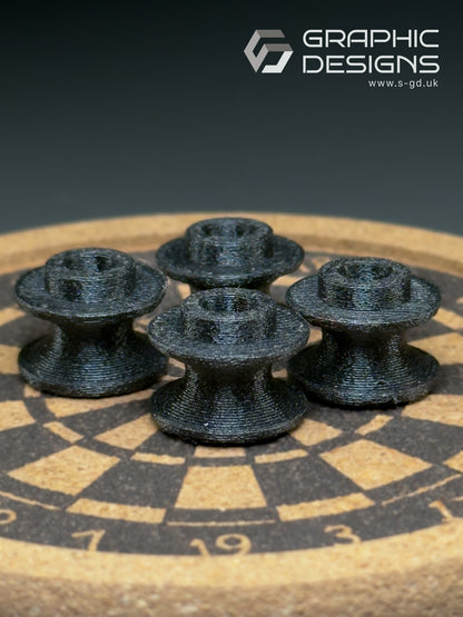 Winmau Wispa Replacement Wheels (Set of 4) – Noise Reduction Mounts – 3D Printed Dartboard Parts – S-Graphic Designs